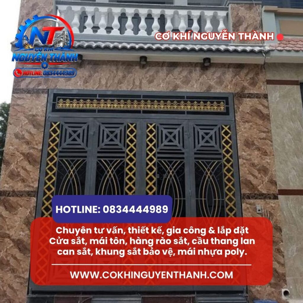 Dịch vụ làm cửa sắt Quận 3 của đơn vị Cơ khí Nguyễn Thành luôn mang tới các giải pháp thiết kế thi công mẫu cửa sắt đẹp cho nhà phố