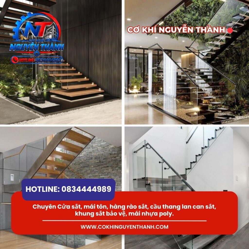 Dịch vụ thi công cầu thang sắt Bình Tân của Cơ khí Nguyễn Thành mang lại giải pháp kết nối tầng vững chãi.