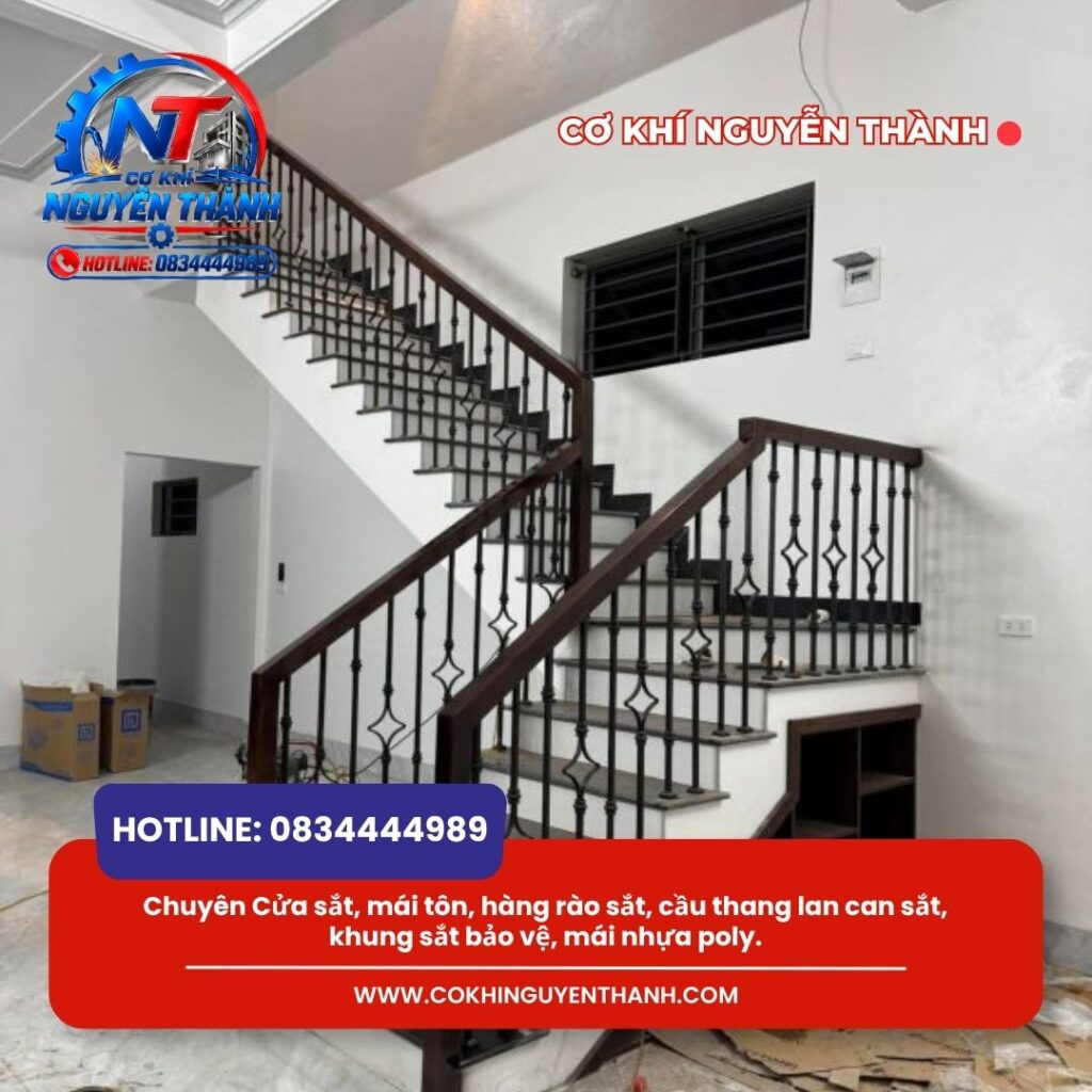 Dịch vụ thi công cầu thang sắt Tân Bình của Cơ khí Nguyễn Thành mang đến phương án kết nối tầng lầu vững chắc.