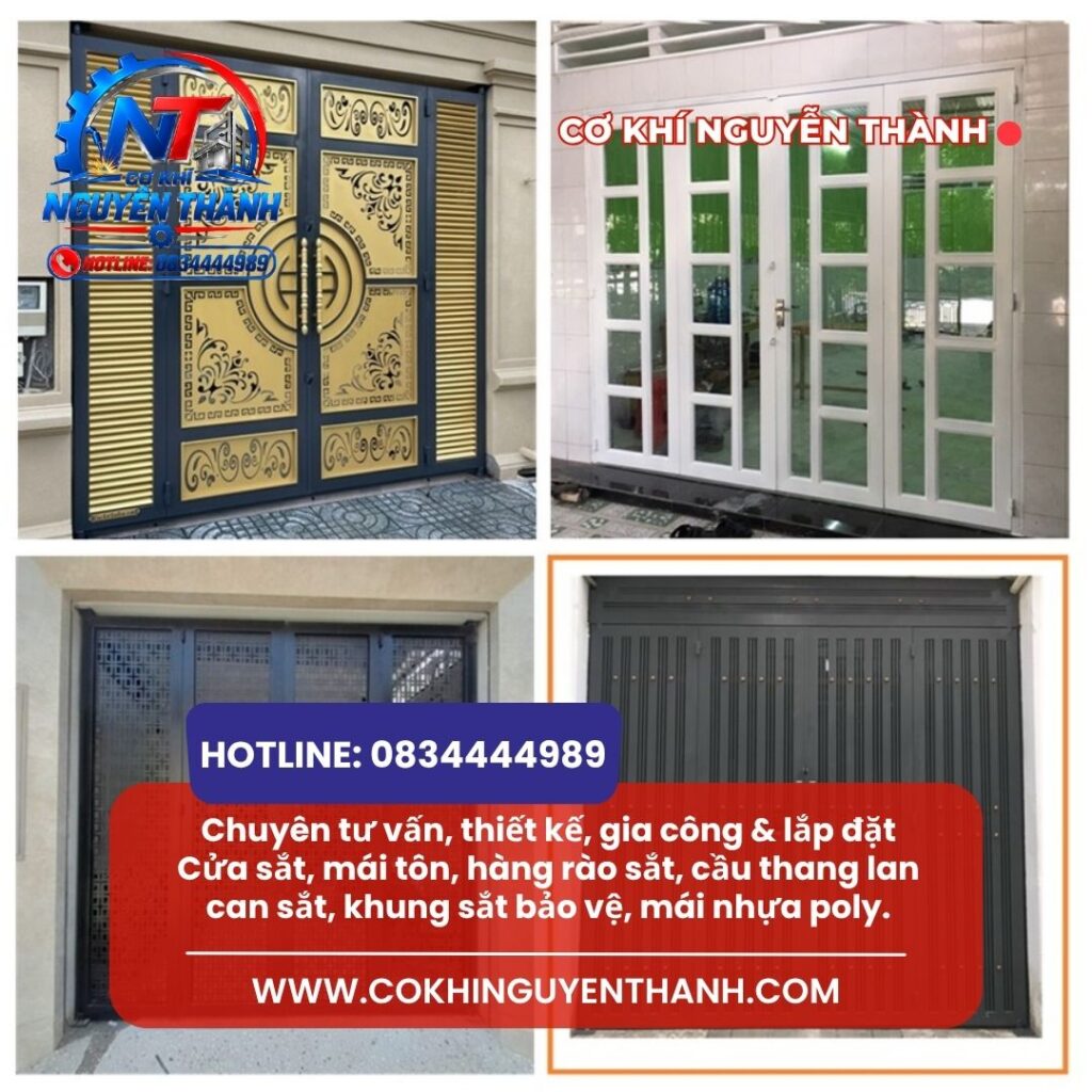 Dịch vụ làm cửa sắt Gò Vấp do đơn vị Cơ khí Nguyễn Thành phụ trách luôn dẫn đầu về uy tín cùng hàng trăm thiết kế cửa sắt 2 cánh, 4 cánh đẹp