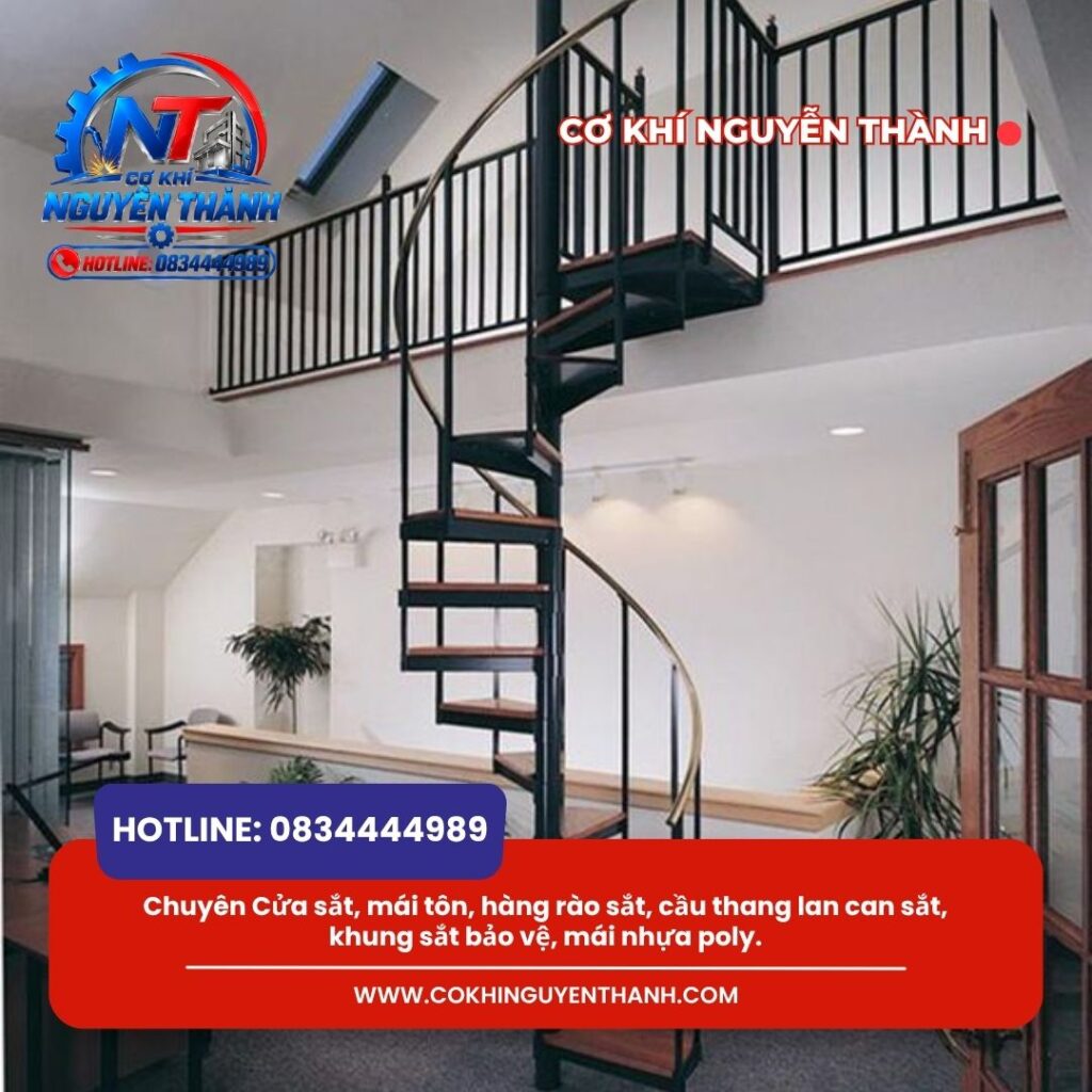 Dịch vụ thi công cầu thang sắt Biên Hòa của Cơ khí Nguyễn Thành đem đến kết cấu lối đi vững chắc, tiện nghi cho nhà phố, nhà ở dân dụng