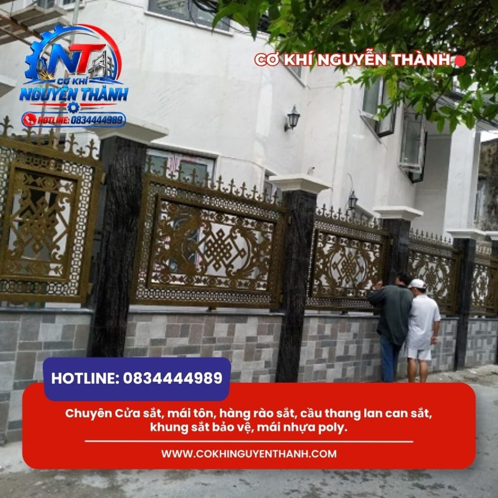 Dịch vụ làm hàng rào sắt Gò Vấp của Cơ khí Nguyễn Thành mang lại giải pháp bảo vệ nhà ở tối ưu.