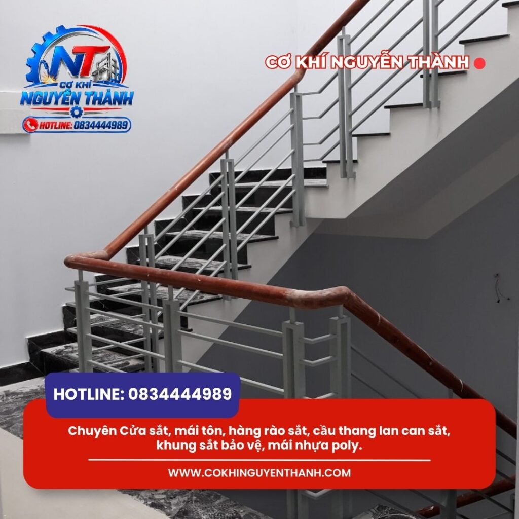 Dịch vụ thi công cầu thang sắt Gò Vấp của Cơ khí Nguyễn Thành đem đến kết cấu lối đi vững chãi cho nhà phố