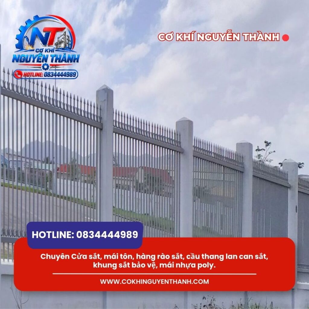 Dịch vụ làm hàng rào sắt Biên Hòa của Cơ khí Nguyễn Thành mang lại giải pháp che chắn vững chắc cho mọi công trình.