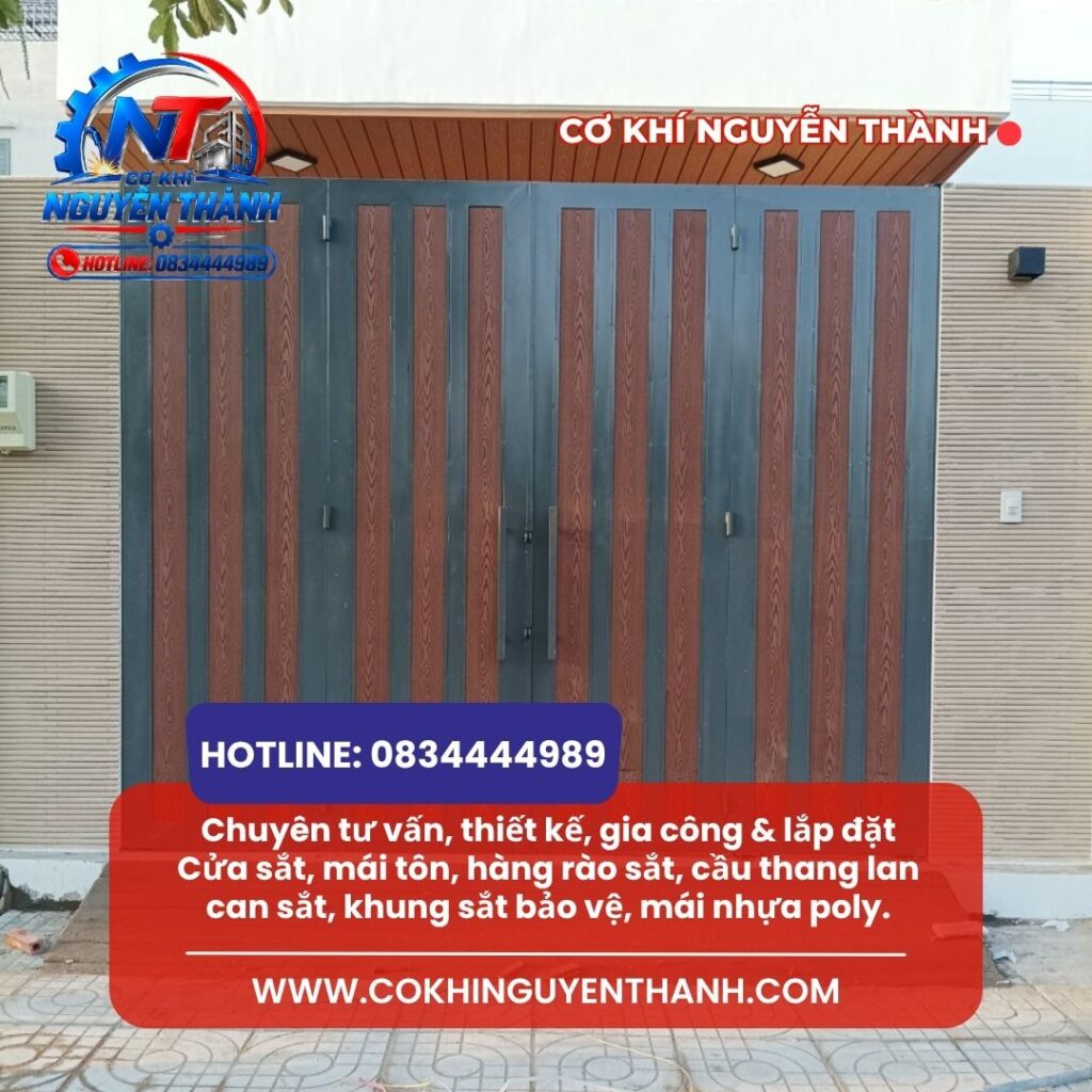 CƠ KHÍ NGUYỄN THÀNH chuyên tư vấn, thiết kế, gia công & lắp đặt Cửa sắt, mái tôn, hàng rào sắt, cầu thang lan can sắt, khung sắt bảo vệ, mái nhựa poly.