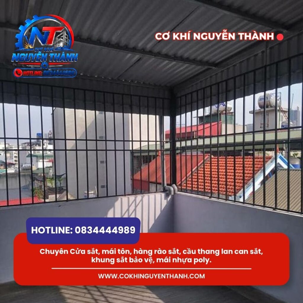 Dịch vụ làm khung bảo vệ sân thượng Bình Tân bảo đảm tiêu chí bền đẹp, an toàn của Cơ khí Nguyễn Thành luôn đem lại sự kiên cố, tiện nghi và mức giá tiết kiệm nhất cho ngôi nhà bạn.