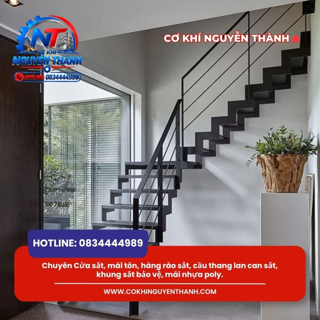 CƠ KHÍ NGUYỄN THÀNH Chuyên tư vấn, thiết kế, gia công & lắp đặt Cửa sắt, mái tôn, hàng rào sắt, cầu thang lan can sắt, khung sắt bảo vệ, mái nhựa poly.