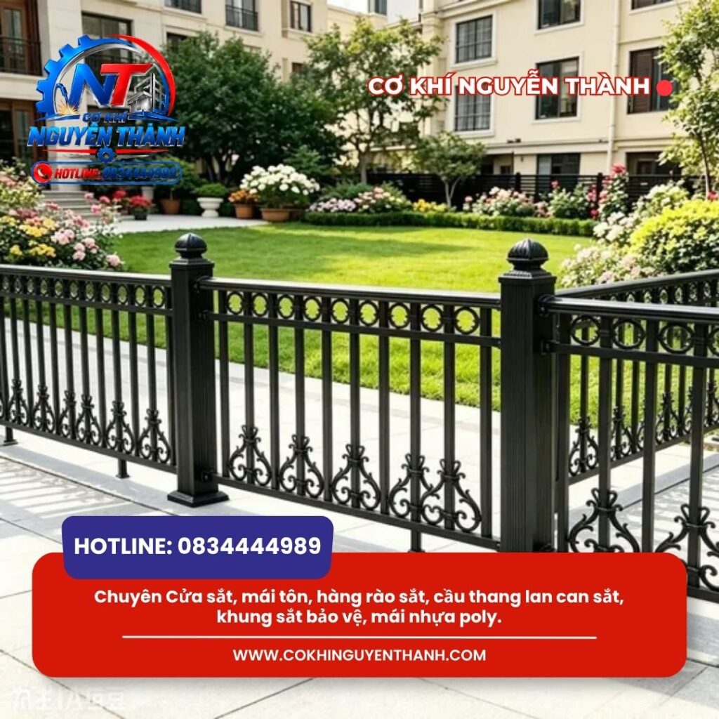 Khung rào thép chống rỉ sét tốt, giữ vẻ đẹp bền bỉ suốt nhiều năm.