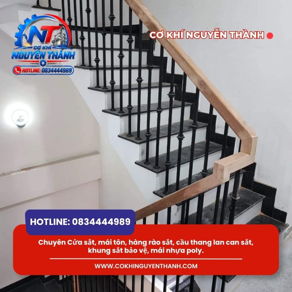 CƠ KHÍ NGUYỄN THÀNH chuyên tư vấn, thiết kế, gia công & lắp đặt Cửa sắt, mái tôn, hàng rào sắt, cầu thang lan can sắt, khung sắt bảo vệ, mái nhựa poly.